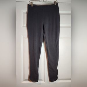 Iman Dark Gray Stretch Pull On Pants With Zip Hem L